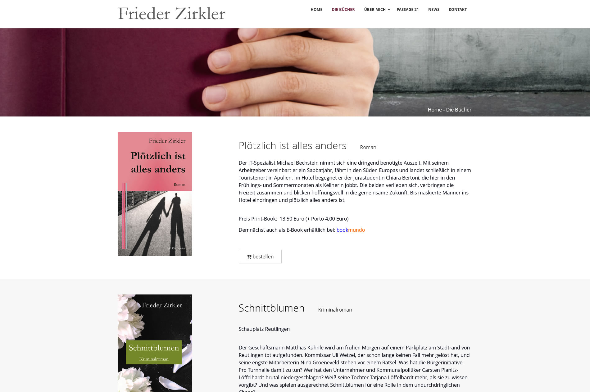 Frieder Zirkler - Buchautor von "Plötzlich ist alles anders" Roman: Frieder Zirkler Plötzlich ist alles anders