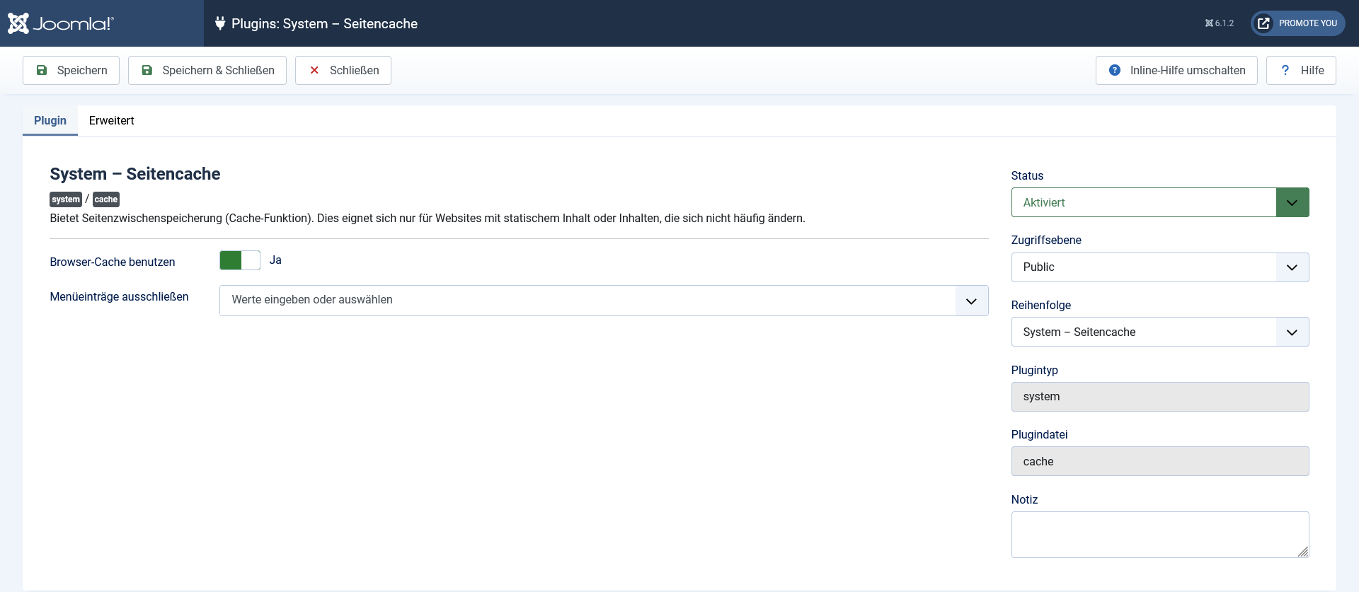 Joomla 6 - Cache: Funktionsübersicht
